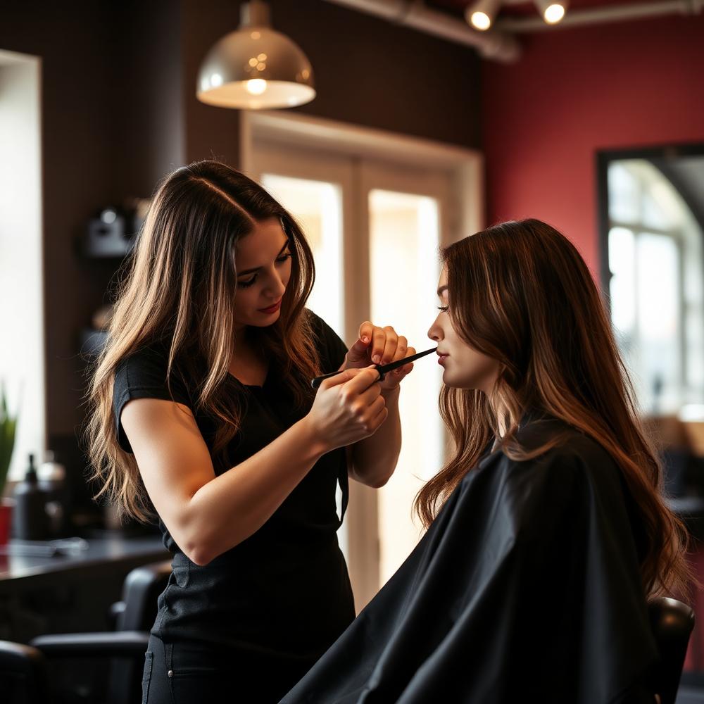 Before and after New York blowout at Lee Ren Beauty Salon